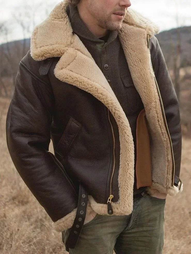 2025 Fur Integrated Men's Jacket Coat with Thickened New Winter Fashion and Casual Faux Leather Fleece Men's Jacket Clothing - LA TendanceStore multi service