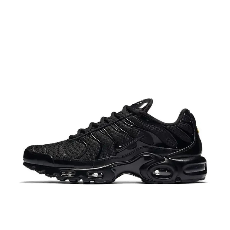 Nike-Air Max Plus TN Chaussures de Course pour Homme et Femme, Confortables, Respirantes, Antidérapantes, Coussin d'Air Durable, Noir