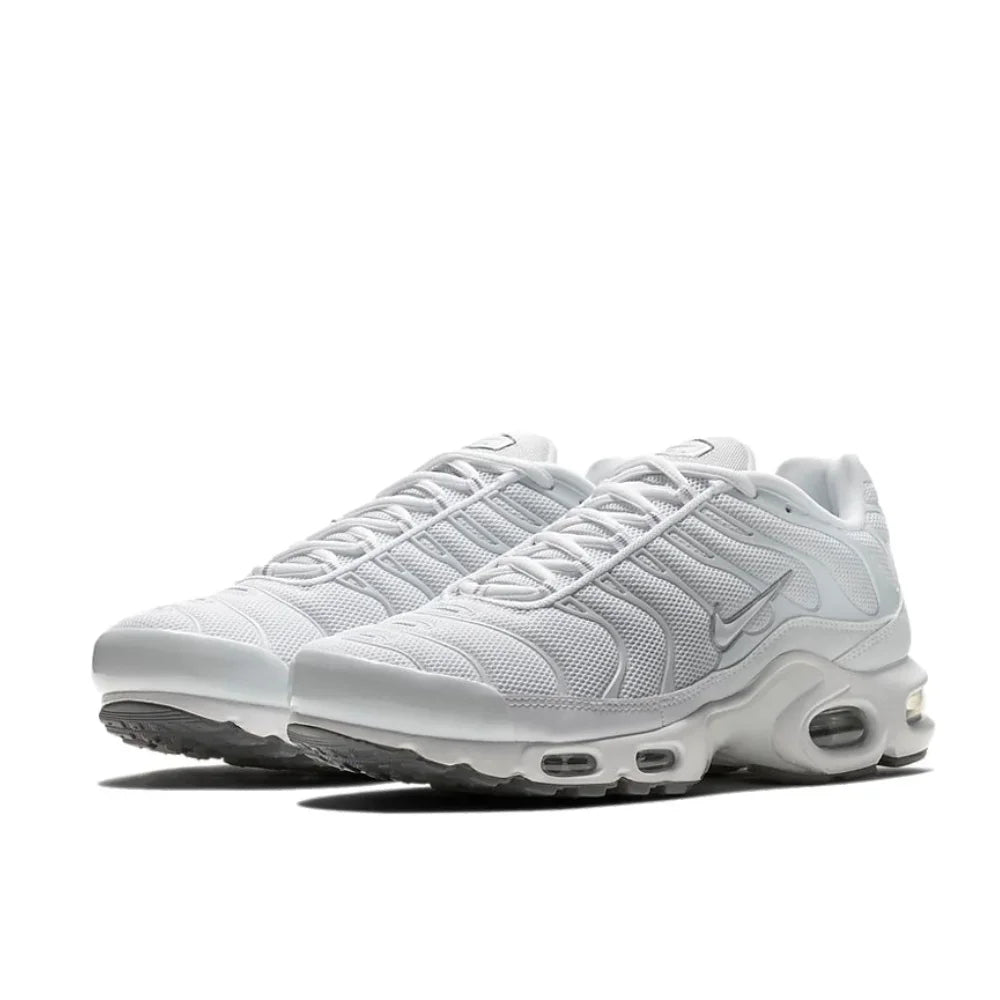 Nike-Air Max Plus Low Men's Sneakers, Casual Running Shoes, Comfortable, Shock Absorption, Anti-Aging, Black, Original