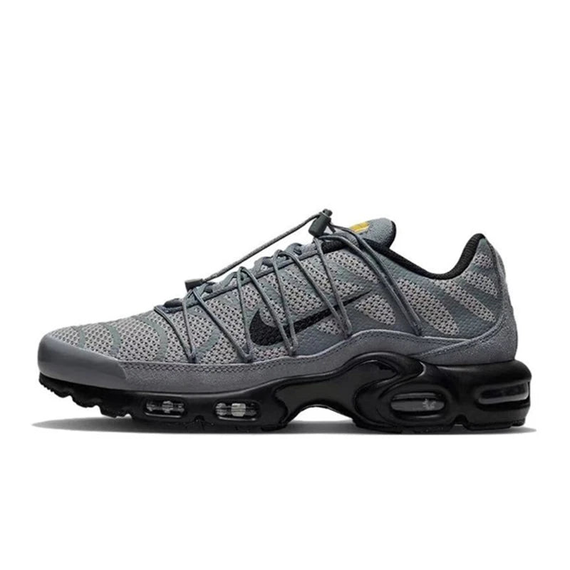 Nike-Air Max Plus Retro Low Cut Casual Chaussures pour Hommes et Femmes, Absorbant les Chocs, Antidérapant, Durable, Noir, Course