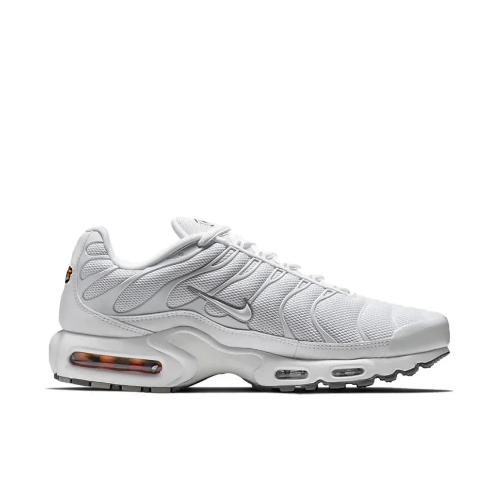 Nike-Air Max Plus Low Men's Sneakers, Casual Running Shoes, Comfortable, Shock Absorption, Anti-Aging, Black, Original