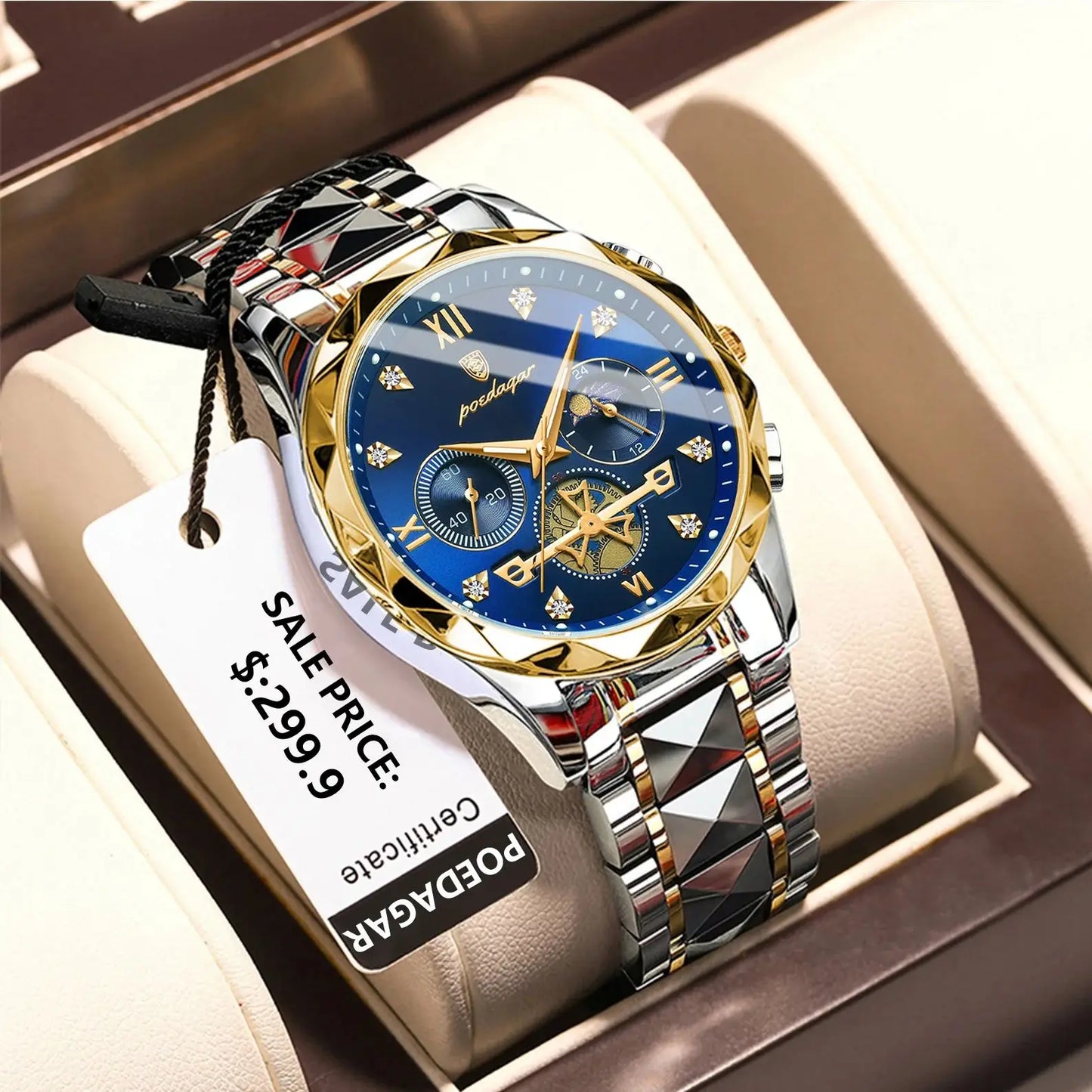 Luxury Stainless Steel Quartz Wrist Watch