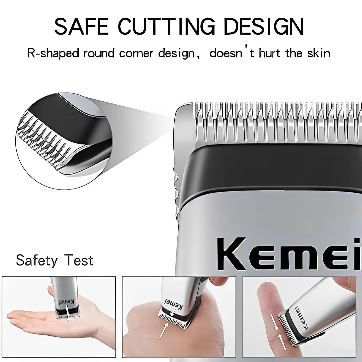 Kemei Mini Hair Clipper, Portable Hair Trimmer, Barber Hair Cutting Machine, Replaceable Battery Hair Trimmer Machine for Men KM-666