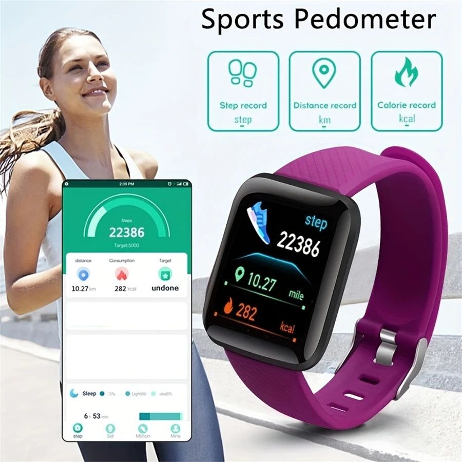 Smart Watch for Men Women Sports Mode Music Control Calorie Distance Fitness Smart Bracelet Message Reminder Smart Wristband Android IOS