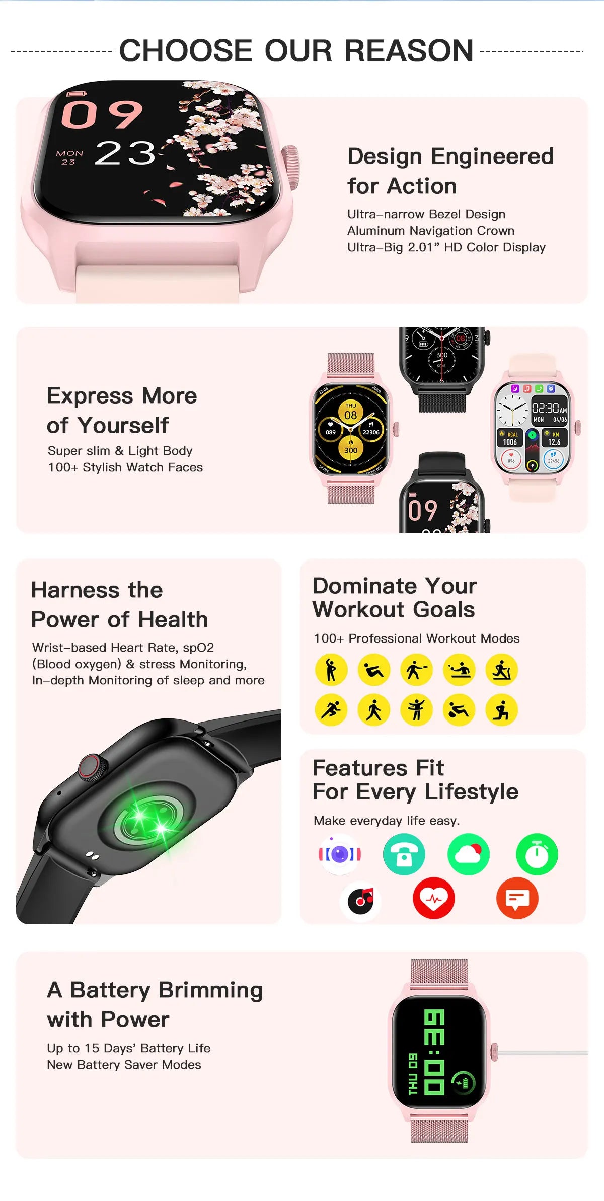 LEMFO LT10 2024 Smart Watch Android Gift Bluetooth Call Touch Dial Fitness Tracker Sports Watches