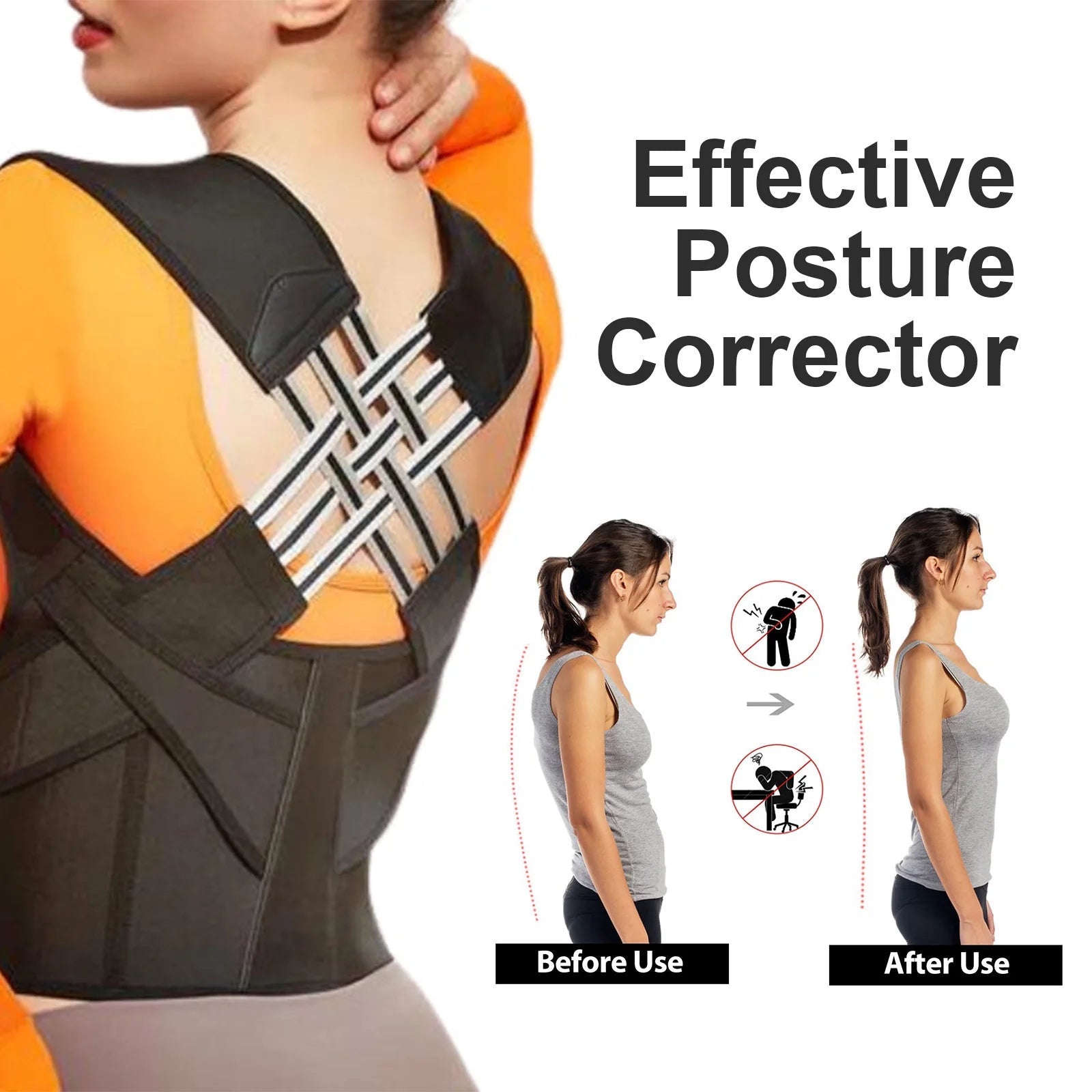 Back Brace Posture Corrector for Women and Men, Shoulder Straightener Adjustable Full Back Support Upper and Lower LA TendanceStore multi service