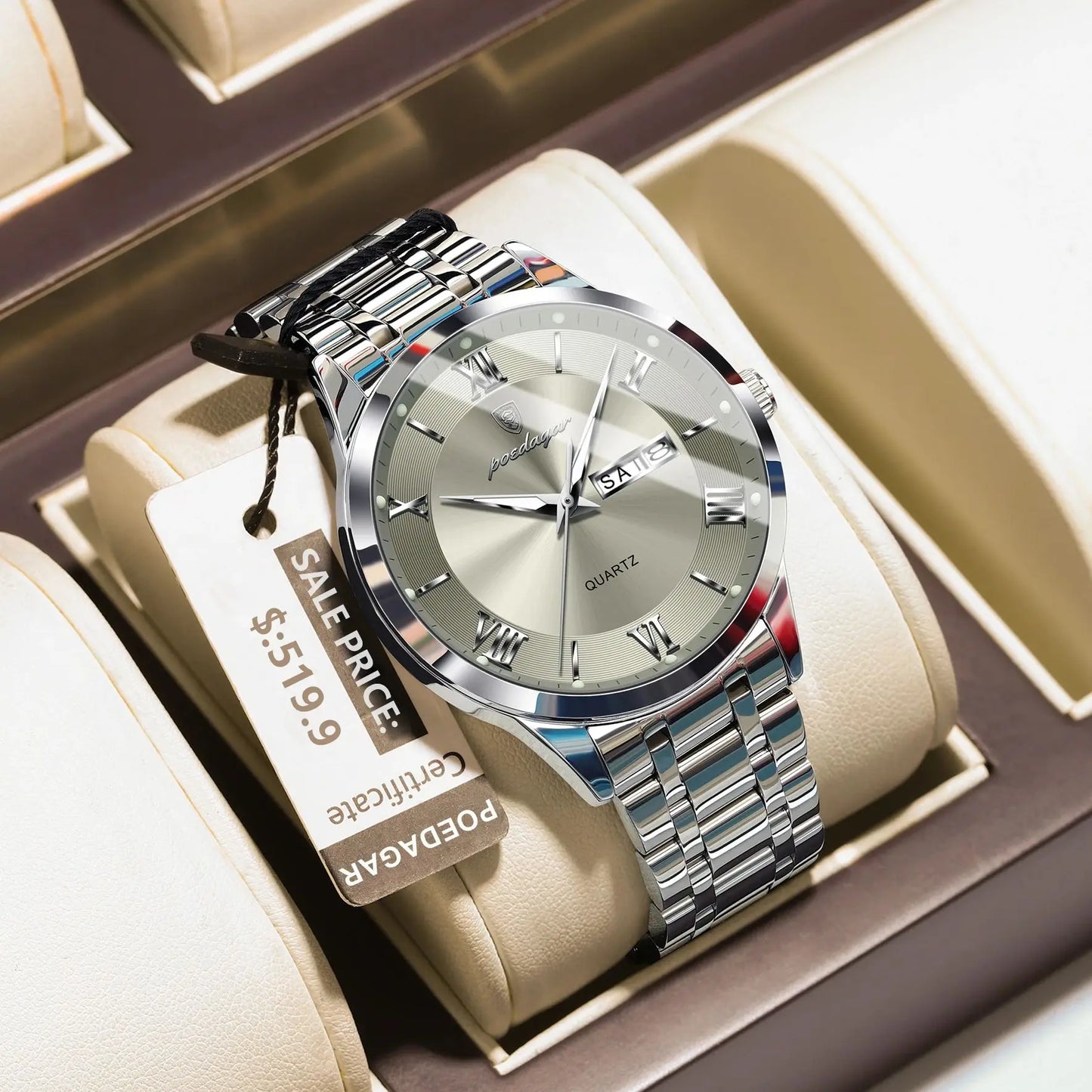 Luxury Stainless Steel Wristwatch