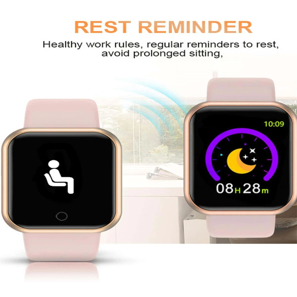 Smart Watch for Men Women Sports Mode Music Control Calorie Distance Fitness Smart Bracelet Message Reminder Smart Wristband Android IOS