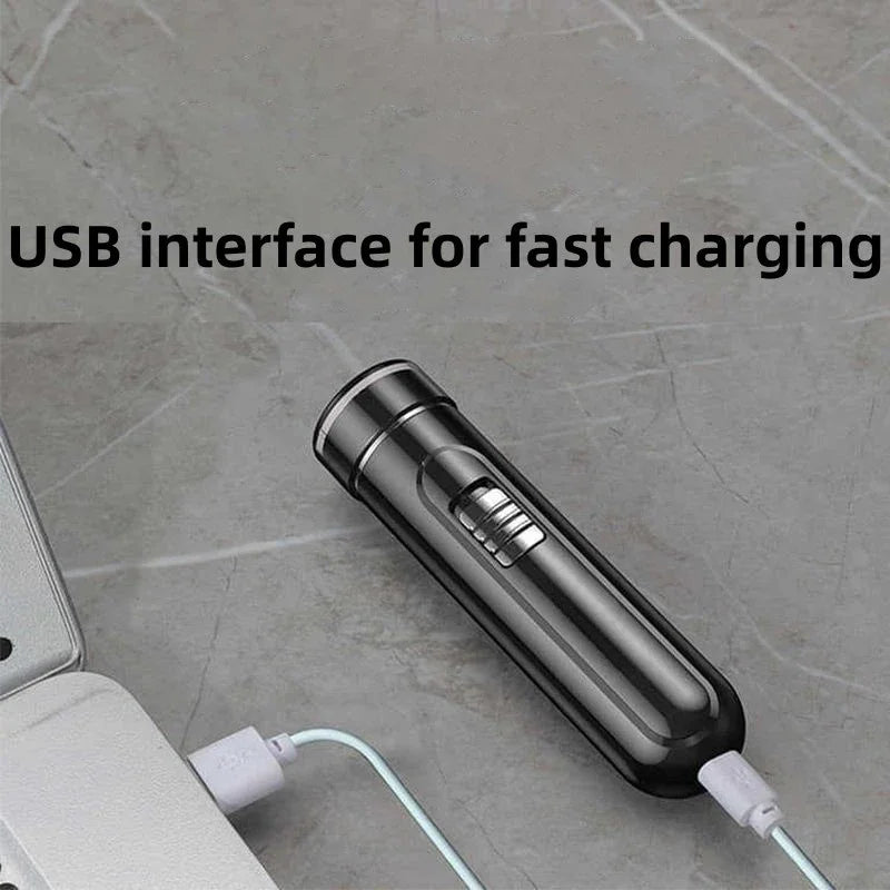 Compact and Convenient Electric Shaver for Men - USB Rechargeable, Wet and Dry Use, Easy One Button Operation - Perfect for Home, Car and Travel!