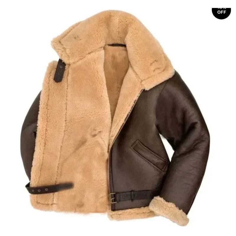 2025 Fur Integrated Men's Jacket Coat with Thickened New Winter Fashion and Casual Faux Leather Fleece Men's Jacket Clothing - LA TendanceStore multi service