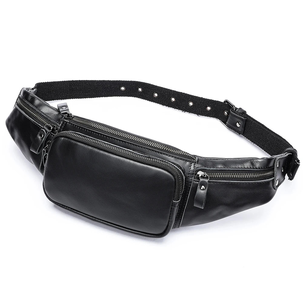 WESTAL Genuine Leather Fanny Pack for Men Vintage Phone Bags Messenger Bags Sports Handbags 9999