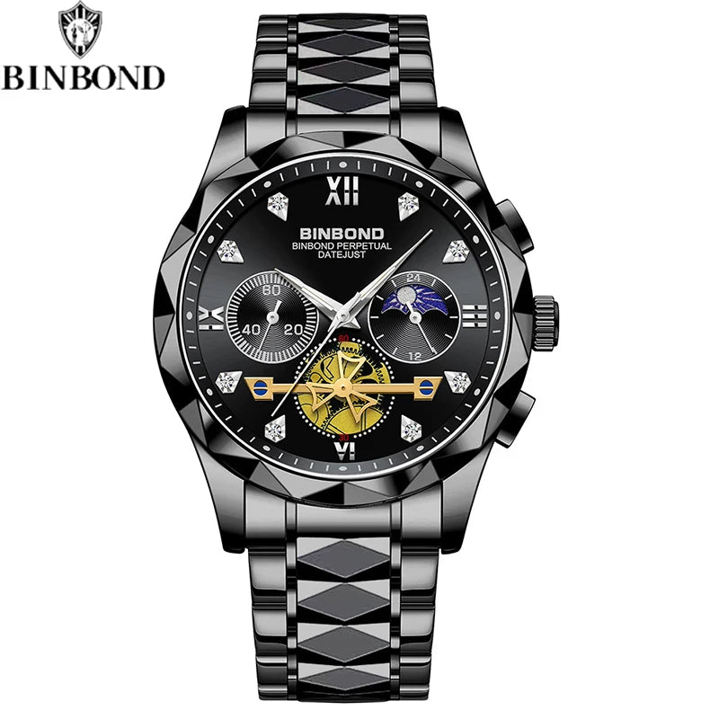 Luxury stainless steel sports watch