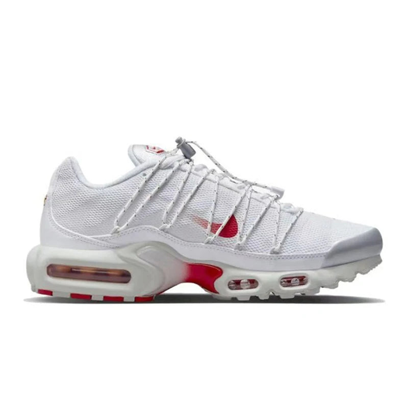 Nike-Air Max Plus Retro Low Cut Casual Chaussures pour Hommes et Femmes, Absorbant les Chocs, Antidérapant, Durable, Noir, Course