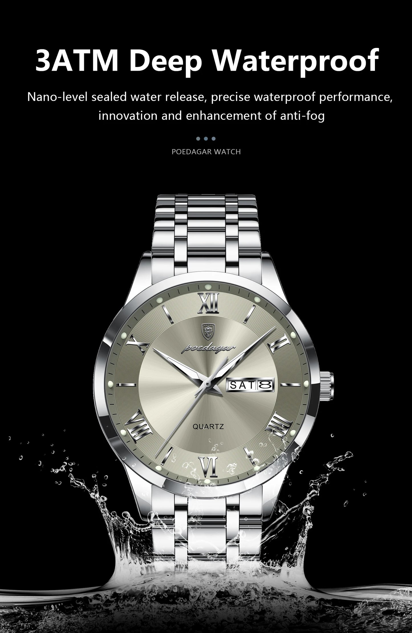 Luxury Stainless Steel Wristwatch