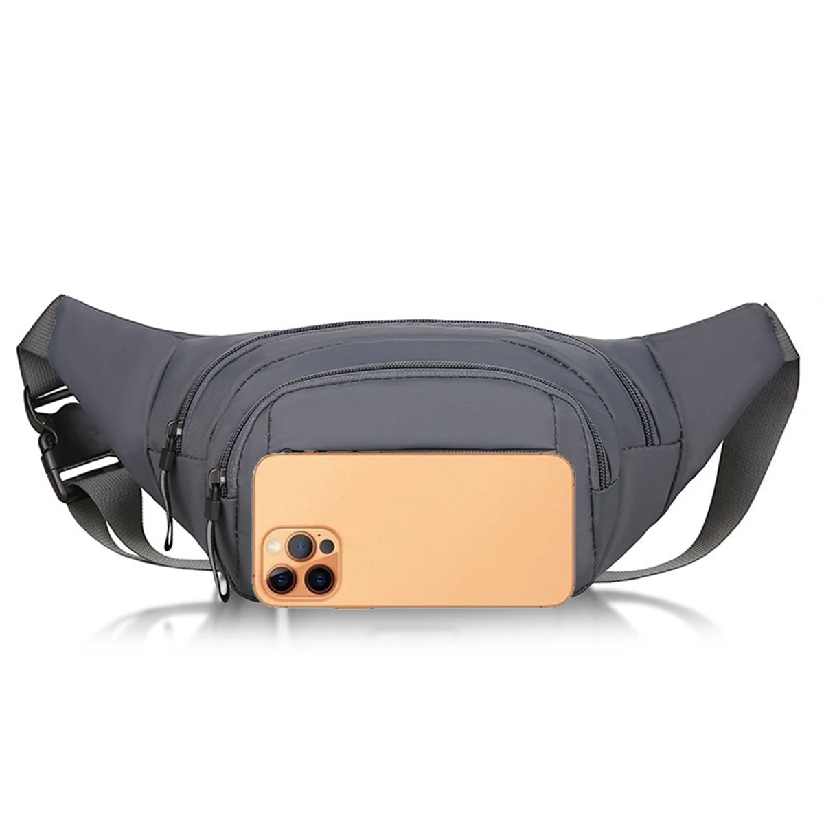 New pure canvas waist bag, men's mobile waist bag, outdoor sports, leisure, running, anti-theft, ultra-thin, invisible.-zmt