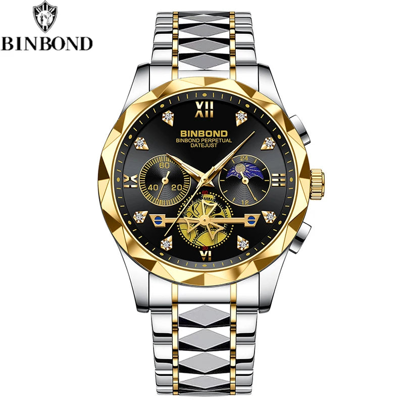 Luxury stainless steel sports watch