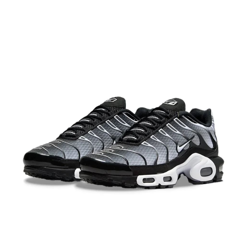 Nike-Air Max Plus Low Men's Sneakers, Casual Running Shoes, Comfortable, Shock Absorption, Anti-Aging, Black, Original