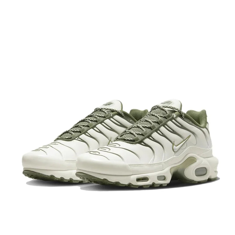 Nike-Air Max Plus Low Men's Sneakers, Casual Running Shoes, Comfortable, Shock Absorption, Anti-Aging, Black, Original