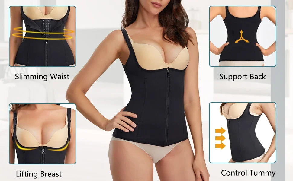 Slimming Corset for Weight Loss, Sweat Waist Trainer, Sauna Soaked Compression Shirt, Tummy Control Belt, Y Shapewear