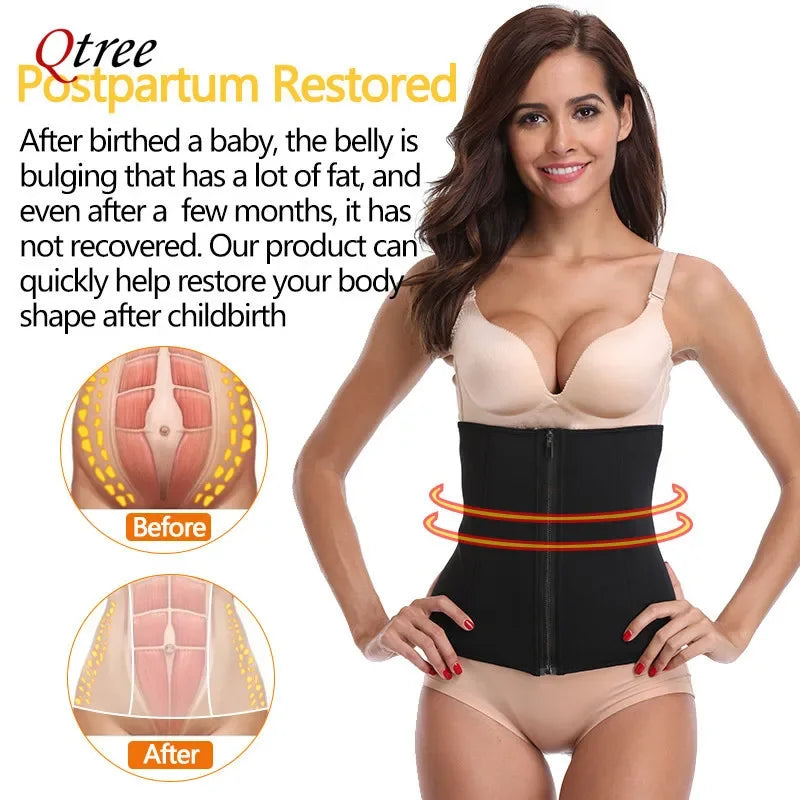 Qtree Ceinture de taille pour femmes, corset, gaine ventre plat, bustier, shapewear, amincissant, body shaper, néoprène, ceinture de sport