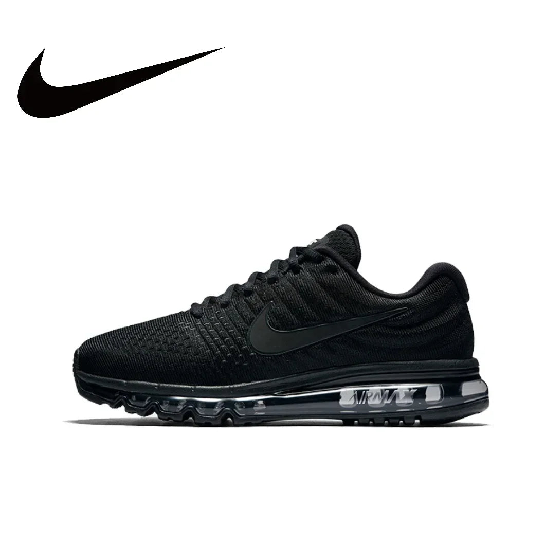 Nike-Air Max 2017 baskets basses pour hommes et femmes, chaussures de course décontractées, couleur noire, confortables et à la mode