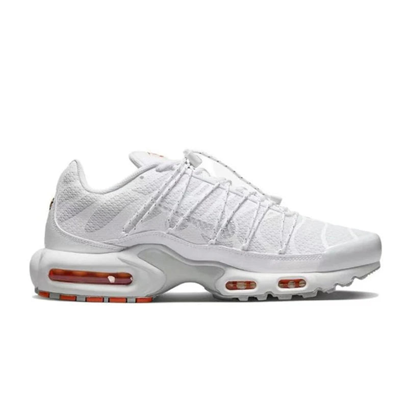 Nike-Air Max Plus Retro Low Cut Casual Chaussures pour Hommes et Femmes, Absorbant les Chocs, Antidérapant, Durable, Noir, Course