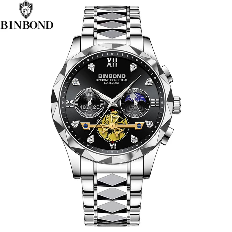 Luxury stainless steel sports watch