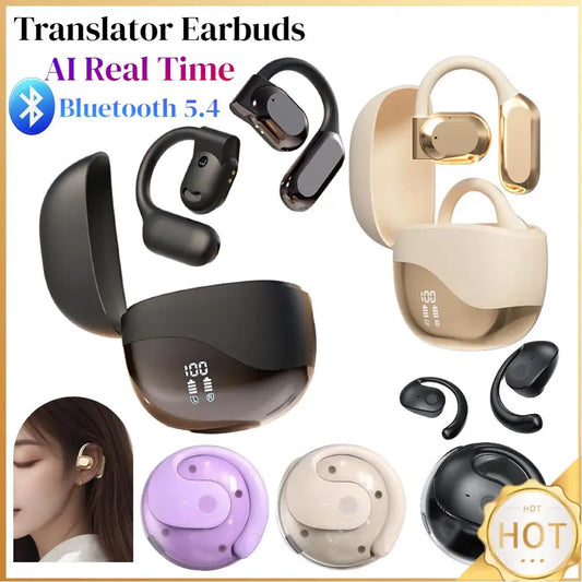 CampanAI Real-time Earphones, Ear Hook Headset, Campanvocal Intelligent Two-way Call, Bluetooth 5.4 Compatible, Business Travel