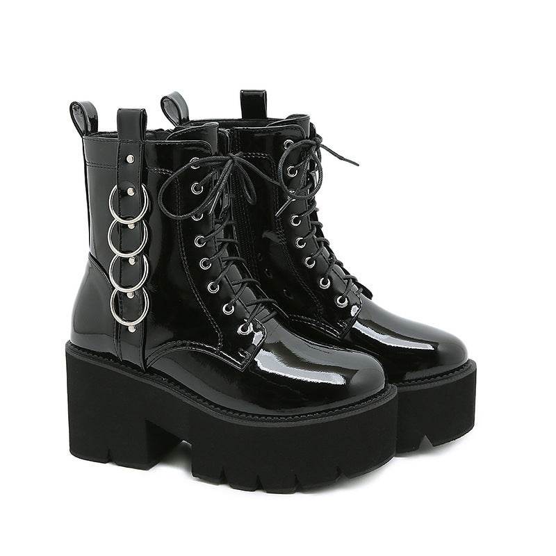 Bottes de moto pour femmes, plateforme Muffin, style Doc Martens - LA TendanceStore multi service