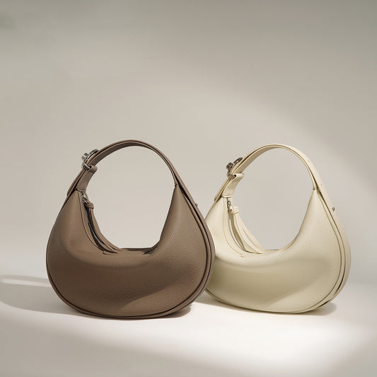 Sac à bandoulière simple en cuir de vachette de première couche pour femmes