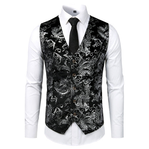 Gilet steampunk doré pour hommes, costume, mariage, sans manches