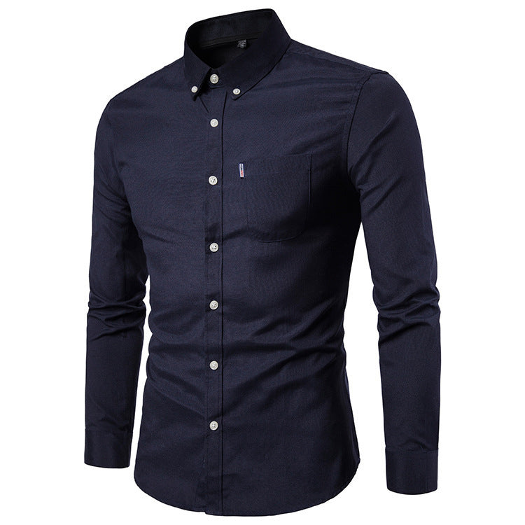 Chemise pour hommes, chemise slim à manches longues de style coréen