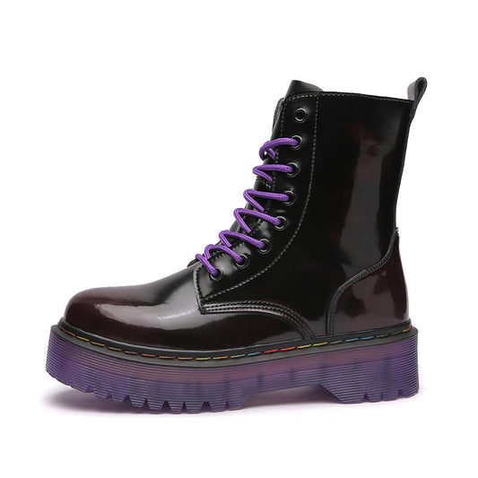 Large Size Cowhide High-top Casual Shoes