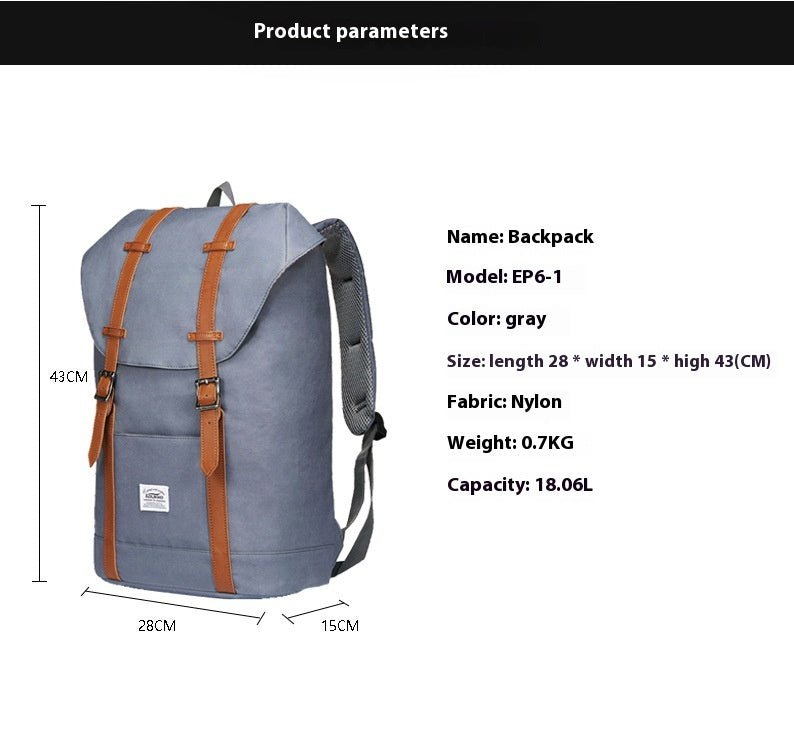 Outdoor Oxford Linen Backpack for Men Women College Students Travel Mountaineering