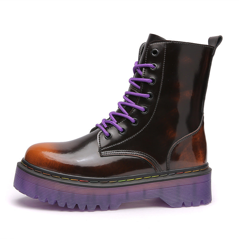 Large Size Cowhide High-top Casual Shoes