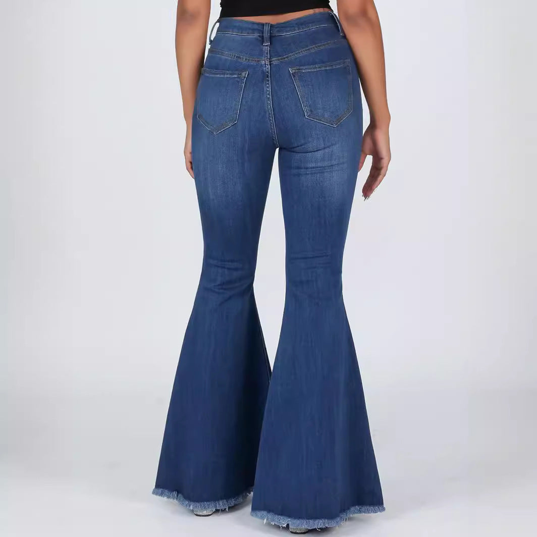 Nouveaux jeans slim taille mi-haute pour femmes, automne et hiver