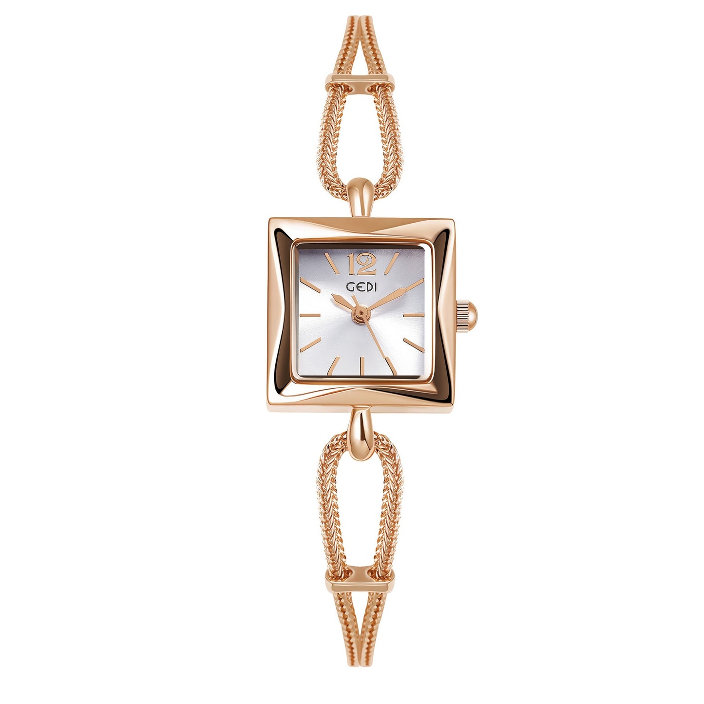 High quality watch with small square dial, alloy strap, antique style