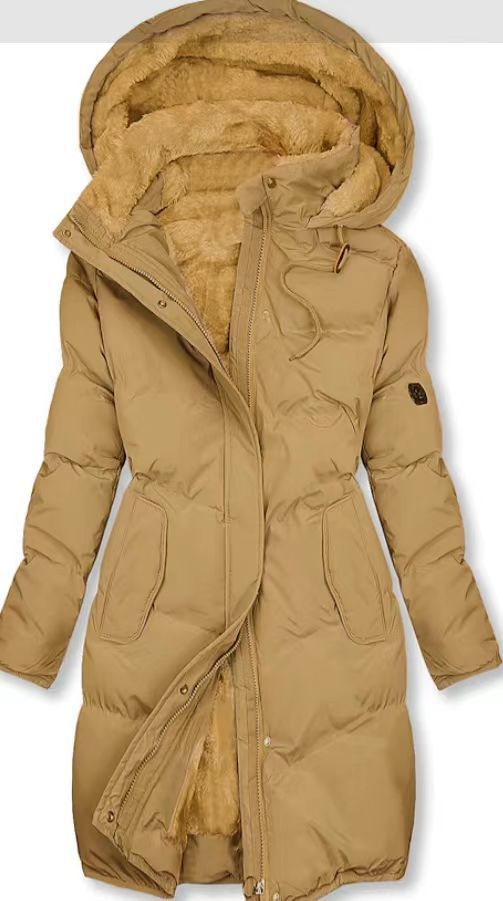 Manteau pour femmes avec col en fourrure de cachemire et poches