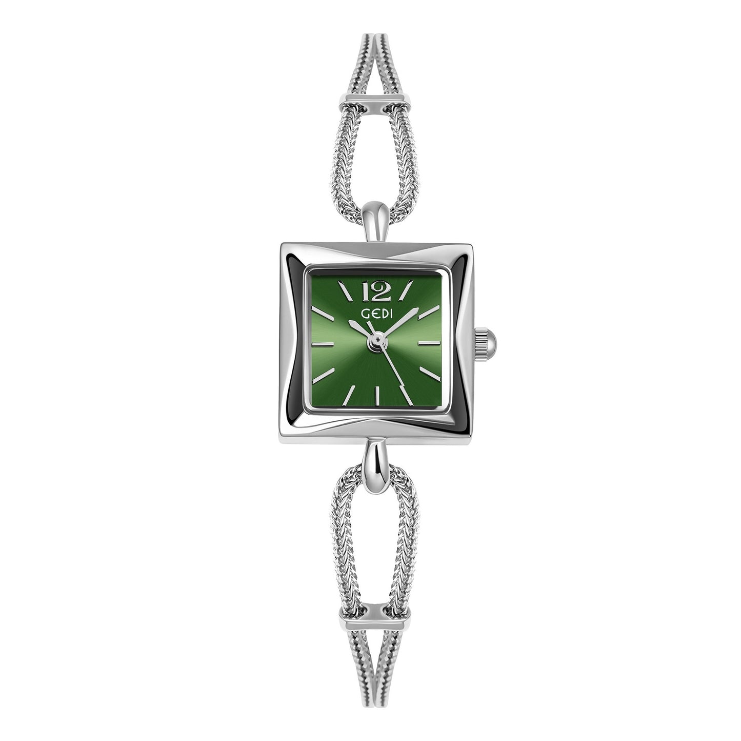 High quality watch with small square dial, alloy strap, antique style