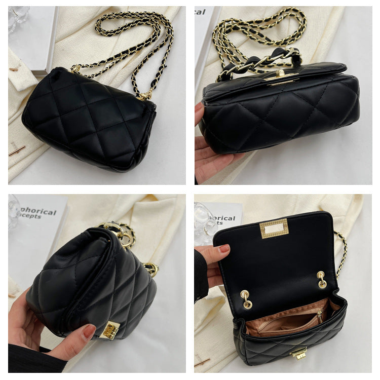 Simple and fashionable rhombic chain small square bag with high sensitivity