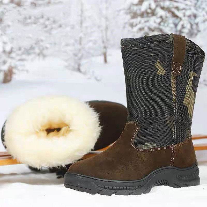 Bottes de neige pour homme, intégrées en fourrure, hautes, longues, en coton. - LA TendanceStore multi service