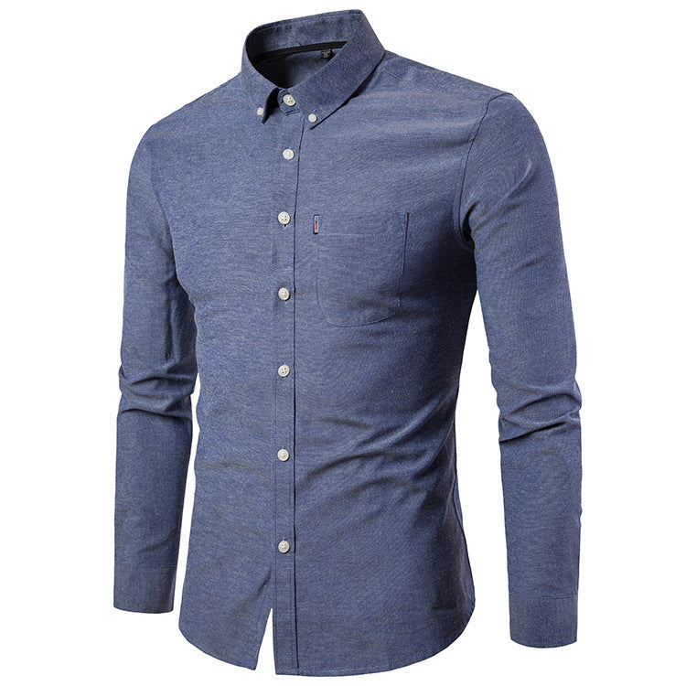 Chemise pour hommes, chemise slim à manches longues de style coréen