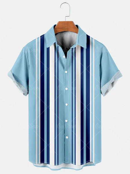 Chemise hawaïenne imprimée 3D décontractée pour hommes, idéale pour les vacances en bord de mer