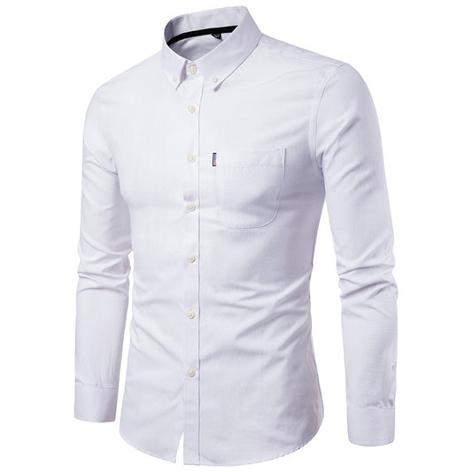 Chemise pour hommes, chemise slim à manches longues de style coréen