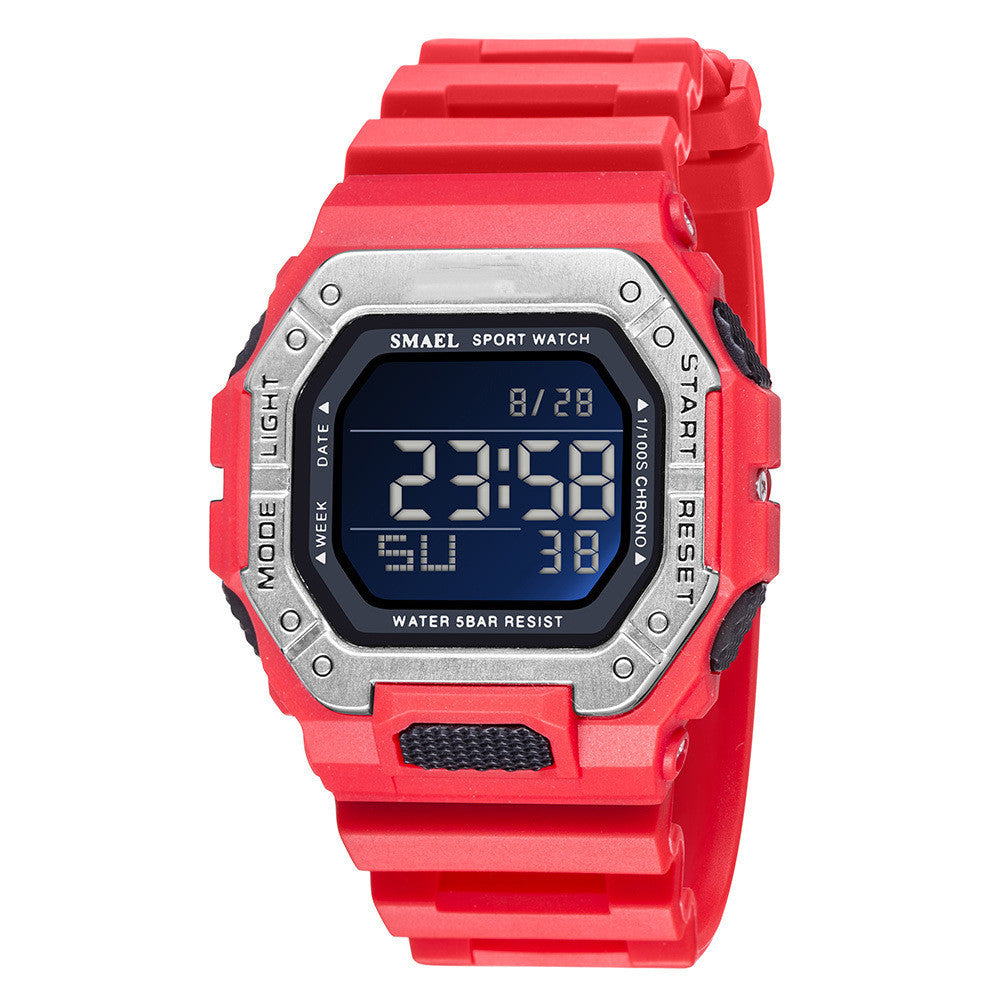 Multifunctional waterproof sports electronic watch for men and women