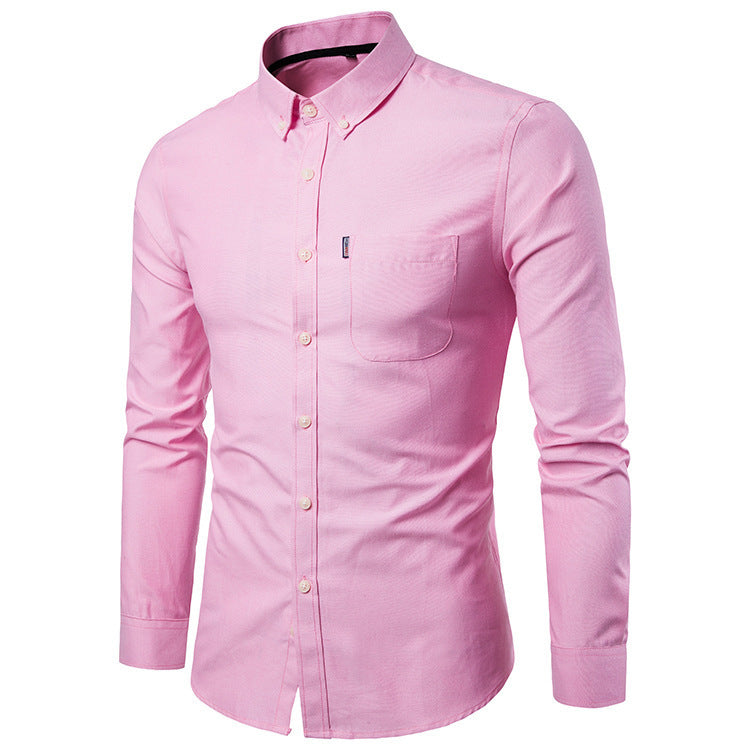 Chemise pour hommes, chemise slim à manches longues de style coréen